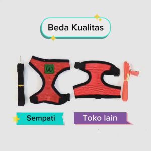 SEMPATI Rompi Kucing Harness + Tali Tuntun Rompi Baju Kucing Anjing Murah Cat Dog Leash Harnes Tali Tuntun Kalung Kucing Kelinci Musang Monyet Cat Harness Size Xl Xtra Large Sempati XLRMP