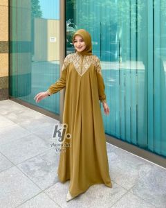 bintang Exlusive set hijab gamis muslimah viral kekinian gamis Khadijah edisi Anora dress gamis cerruty full puring