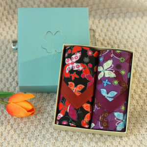 Pure Cotton Handkerchief Ladies Sweat Absorbing Pocket Size Japanese Style Graduation Gift Souvenir Box Hand Towel