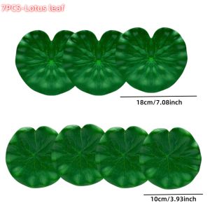 5/7pcs Artificial Lotus Realistic Water Floating Foam Lotus Fake Water Lily Leaves Home Garden Yard Pond Home Decor