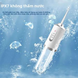 Máy Tăm Nước Nha Khoa Không Dây Di Động Sạc Lại Được Chống Nước IPX7 Thiết Bị Chăm Sóc Răng Miệng Chất Liệu ABS Bàn Chải Đánh Răng Bằng Tay