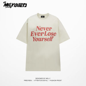 NELY Youth Casual Cotton T-Shirt Short Sleeve Loose Fit Printed Half Sleeve Quick Dry Comfortable Breathable Summer Top