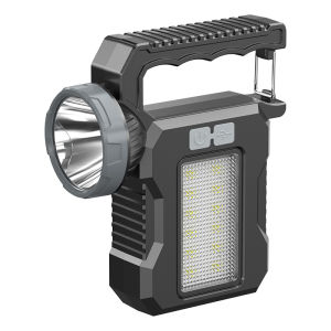 Solar Portable Powerful Rechargeable Flashlight Searchlight With COB Work Light Lantern Outdoor Camping Lamp Hiking Fishing Emer