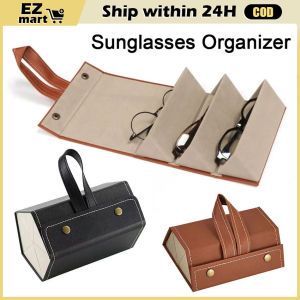 Portable Glasses Storage Box: Multi-grid Book Scroll Type Sunglasses Organizer
