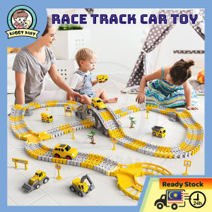 KOGGY Electricity Track Car Toys Engineering Railcar Children Educational Assembly Slot Pathway Car Toys DIY Track Car Toys Boy Toys Gray Colorful Railcar Electric High-speed Track汽车玩具