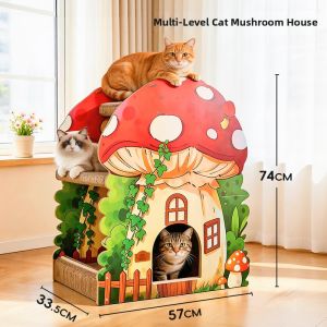HOOPET | Multilevel Mushroom-Shaped Cat House