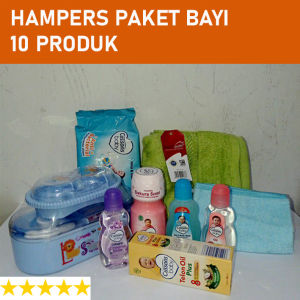 Hampres Perlengkapan Mandi Bayi Komplit 10 Produk Minyak Telon Dan Baby Oil Handuk Katun Dan Wash Lap - Lazada