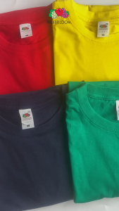 Fruit of the Loom New Classic T-shirt For Men & Women Round Neck 100% Cotton Corporate Collection Basic Plain Tee Kelly Green
