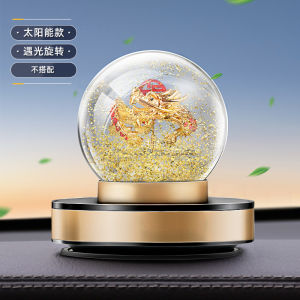 2025 New Solar Powered Rotating Dragon Year Car Interior Decoration Perfume Sunflower Center Console Ornaments Automotive Accessories