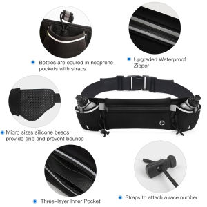 Man/Woman Marathon Trail Running Waist Pack For Phone Water Bottle Sports Fanny Pack Fitness Dual Pocket Running Belt Waist Bag