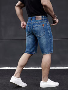 2026 Summer Shorts Jeans Men Denim Pants Stretch Dark Blue Fashion Design Mens Jeans Slim Straight Male Short Jeans Hombre