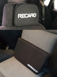 Japan Bride Recaro Car Restoration Racing Seat Headrest Waist Pillow JDM Neutral Velcro