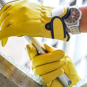 【COD จัดส่งในประเทศไทย】1คู่สวมทน Cowhide ถุงมือทำงานหนังคนงานทำงานเชื่อมป้องกันความปลอดภัยสำหรับสวนกีฬารถจักรยานยนต์ถุงมือขับรถ