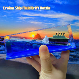 Acrylic Titanic Cruise Ship Liquid Drift Bottle Hourglass Decoration Desk Decoration Fluid Floating Decompression Gift