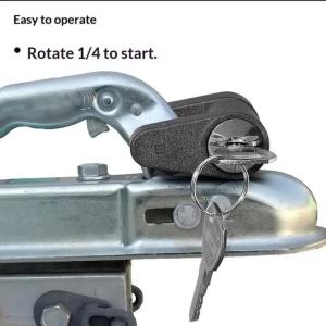 Khóa Chốt Rơ Moóc Hợp Kim Kẽm Đen 1/4 Inch Siêu Bền Có Khóa An Toàn Chống Ăn Mòn Phù Hợp Phổ Thông Cho Khớp Nối Xe Tải Mỹ