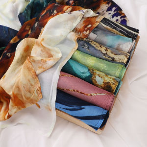 Jifang ผ้าคลุมไหล่กว้างผ้าฝ้ายใยสังเคราะห์ลายดอกไม้วินเทจย้อนยุคผ้าคลุมไหล่ฮิญาบมุสลิมแนววินเทจ PW68