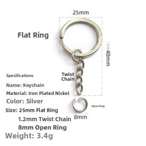 Silver Stainless Steel Keychain Link Eye Nail Hook Pendant Lock Personalized Handmade DIY Cartoon Accessories Gift Item