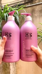 Samjin Red Ginseng Hair Care Set: Shampoo 520ml x2 & Treatment 520ml for Color Protection