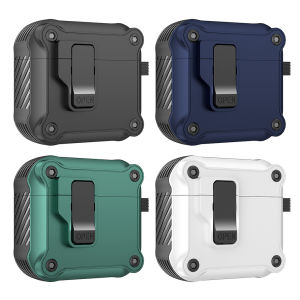 Lock Case for AirPods 4 Cover Full Body Protective Cover Shockproof Protector Cover with Carabiner with Secure Lock Clip