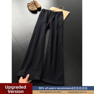 LIUBU | Dark Blue Breathable Slant Cut Drape Trousers Mens