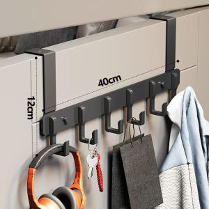 Bathroom Door Hook Hanger Adhesive Over The Door Double Hanger Hooks Metal Twin Back Door Hanger On Door Organizer Accessories
