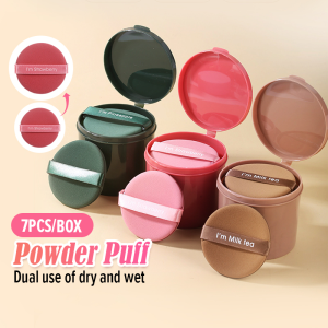 7pcs/box Makeup BB Air Cushion Makeup Powder Puff Wet Dry Foundation Sponge With Storage Box 化妆气垫粉扑Spon Solek Muka