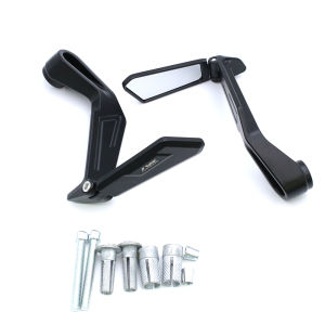 2 in 1 Pair 7/8" Motorcycle Hand Handguard Protection Brake Clutch Lever Pair Side Mirror 22mm Rear View Mirrors