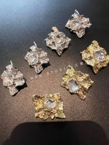 Nút Kim Loại Dày Hình Khối Gấp Nút Áo Len Nút Áo Khoác Nút Da Nút Vest Nút Trang Trí Nút Quần Áo Nút Trang Trí