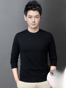 ROMON | Romon Mens Knitted Wool Sweater Round Neck Pullover Slim Fit Solid Color Fashionable Business Casual Autumn New Arrival