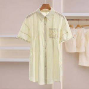 Pleated Pocket Design Cuff Drawstring Lightweight Womens Shirt
