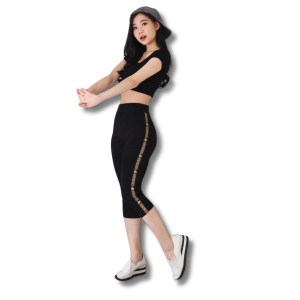 Legging Sport Senam Aerobik Gym Daily Wanita Tebal Import List Coklat Brend