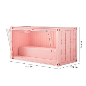 กล่องเก็บของแบบตู้คอนเทนเนอร์ กล่องอะคริลิคกันฝุ่น ตู้โชว์ใสสำหรับเก็บฟิกเกอร์ POP MART