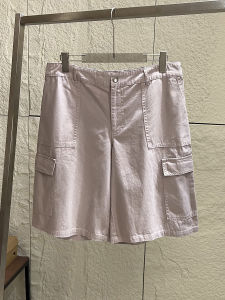 Quần Short Nam Ống Đứng Năm Điểm Vải Cotton Pha Trộn Thường Ngày Mùa Hè Quần Áo Công Sở Phong Cách Mỹ Quần Áo Công Sở Rộng Rãi