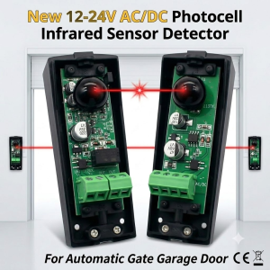 New 12-24V AC/DC Photocell Infrared Sensor Detector For Automatic Gate Garage Door 15m Safe Infrared Sensor