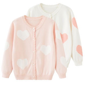Utridevn | Autumn Spring Heart Design Thin Girls Cardigan