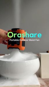 Orashare K50 พัดลม พัดลมคาดเอว  10000mAh คลิปด้านใน/ภายนอก/แขวนเอว/ตั้งโต๊ะ 5ระดับพร้อมไฟ LED