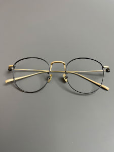 Ultra-Light Designer Titanium Frame round Sunglasses Flat Lens Gold Wire Edge Glasses Fashionable Bare Face Optical Eyewear