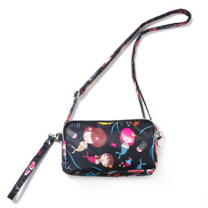 2023 New Crossbody Bag Mobile Phone Bag Three-Layer Canvas Bag Multifunctional Small Bag Zipper Bag Fan Handbag Coin Purse