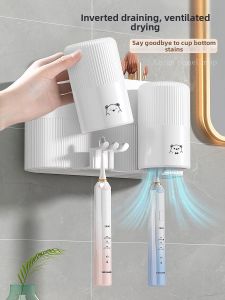 Joybos | Wall Mounted No Drill Toothbrush Tumbler and Paste Holder Shelf