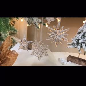 Momo 12Pcs Xmas Tree Decor: Acrylic Icicle Christmas DecorCrystal Snowflakes DecorationAngel for Christmas Tree OrnamentsIcicles Pendant & Snow Flakes DecorationsCrystal Christmas Decorations for Home DisplayAcrylic Christmas Decor | Xmass Decoration