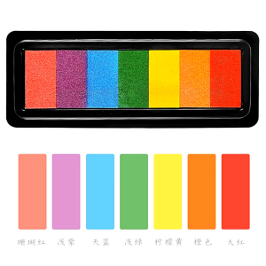 7 Colors Long Strip Fingerprint Ink Pad Rubber Stamp Pad Kid Art Craft DIY Painting for Kindergarten