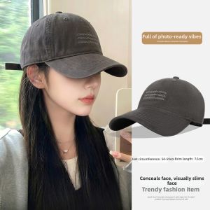 Cgediao | Vintage Wide Brim Sun-Protective Big Head Circumference Baseball Cap