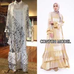 Agassi Dress by Dian Pelangi LIMITED EDITION Busana Muslim Baju Maxi Gamis Kaftan Abaya Gaun Outfit Busui Pesta Pernikahan Kondangan Casual Formal Wanita Hijaber Cantik Anggun Modis Modern Elegan Mewah Model Korea Terbaru Motif Batik Abstrak Kekinian