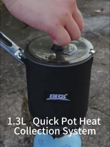BRS Camping Stove System Portable Pot/Jet Burner Stove System with Electric Ignition Outdoor Stove Burner for Hiking Backpacking