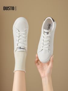 DUSTO | White Flat Stylish Student Casual Womens Sneakers