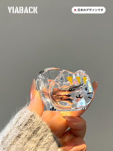 Cute Cat Design Crystal Glass Sauce Dish Ceramic Condiment Plate Japanese Style Dining Utensils Hand-Painted from China