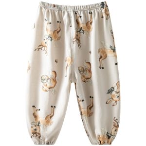 Aqpa Baby Cotton Lantern Pants Mosquito Proof Summer New Style Childrens Clothing Toddler Boys Girls Long Pants Soft Fabric