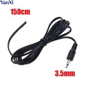 1/5/10pcs 3.5mm Mono Stereo Headset Male Plug With Cable 2 Pole 3.5 mm Audio Jack Adapter AUX Connection Wire DIY Length:150cm