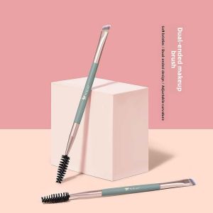 FENGMANTING | Dual-Ended Eyebrow & Eyelash Brush Spiral Eyebrow Powder Brush Angled Eyeliner Brush Flat Eyeshadow Brush