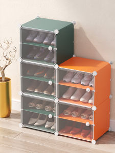Economic Transparent Plastic Shoe Rack Dormitory Indoor Dustproof Storage Cabinet Large Capacity Shelf Partition College Dormitory Furniture